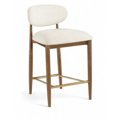 Riccio Beige Performance Fabric Upholstered Stool