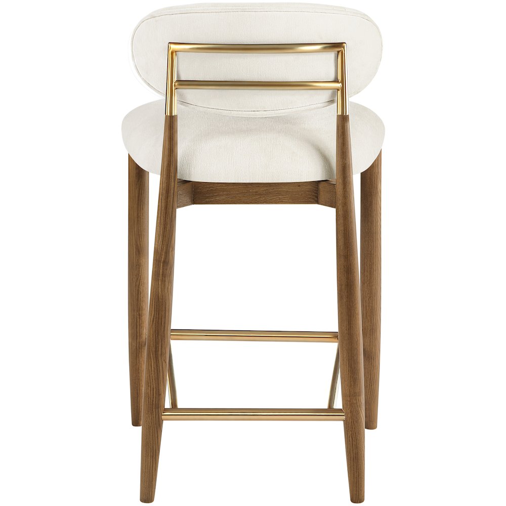 Riccio Beige Performance Fabric Upholstered Stool