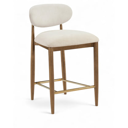 Riccio Cream Performance Fabric Upholstered Stool