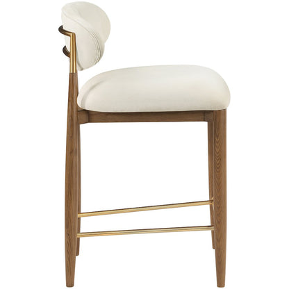 Riccio Cream Performance Fabric Upholstered Stool