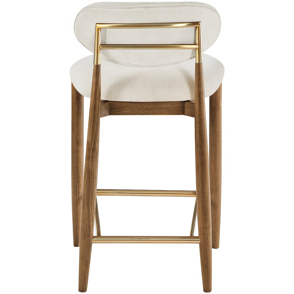 Riccio Cream Performance Fabric Upholstered Stool