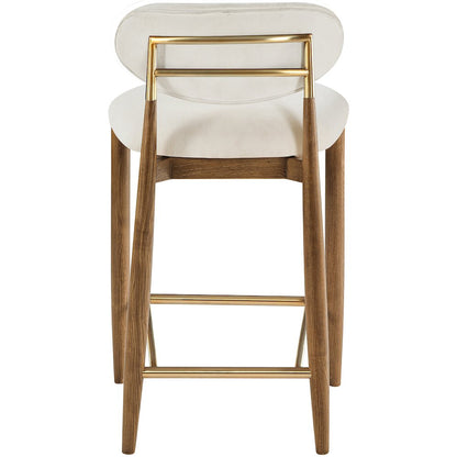 Riccio Cream Performance Fabric Upholstered Stool