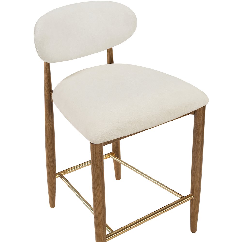 Riccio Cream Performance Fabric Upholstered Stool