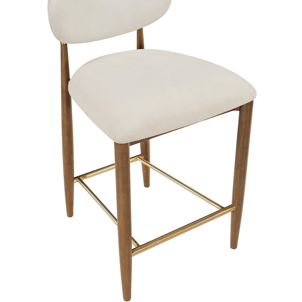 Riccio Cream Performance Fabric Upholstered Stool