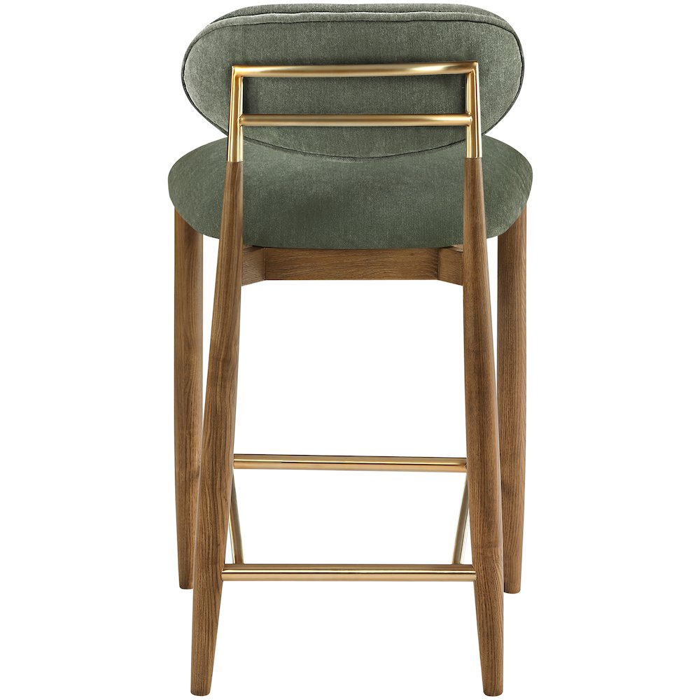 Riccio Olive Performance Fabric Upholstered Stool
