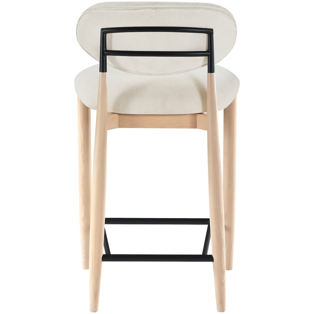 Riccio Cream Performance Fabric Upholstered Stool