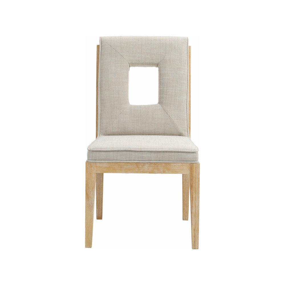 Gwendolyn Cream Linen Textured Fabric Dining Side Chair, Set of 2