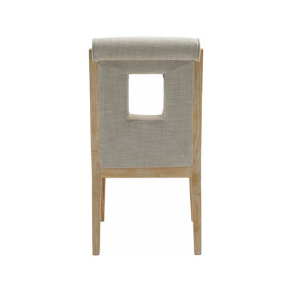 Gwendolyn Cream Linen Textured Fabric Dining Side Chair, Set of 2