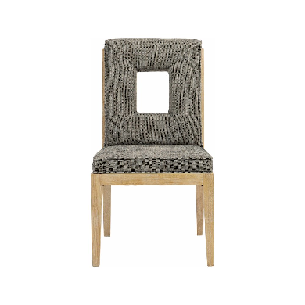 Gwendolyn Grey Linen Textured Fabric Dining Side Chair, Set of 2
