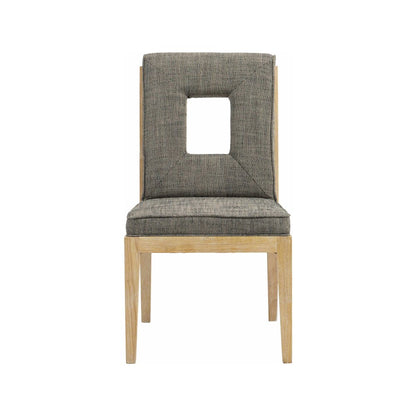 Gwendolyn Grey Linen Textured Fabric Dining Side Chair, Set of 2