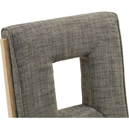 Gwendolyn Grey Linen Textured Fabric Dining Side Chair, Set of 2
