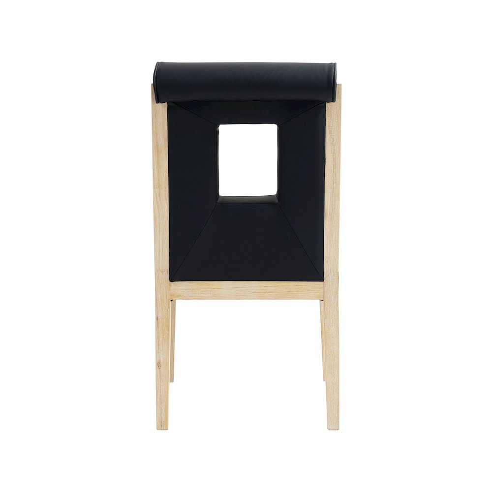 Gwendolyn Black Vegan Leather Dining Side Chair, Set of 2