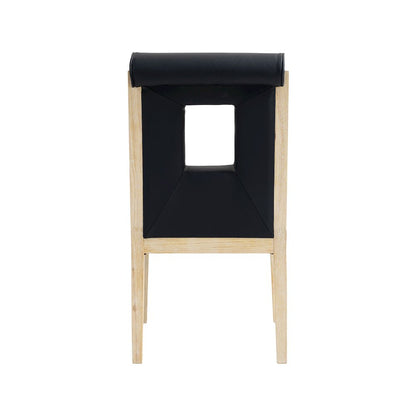 Gwendolyn Black Vegan Leather Dining Side Chair, Set of 2