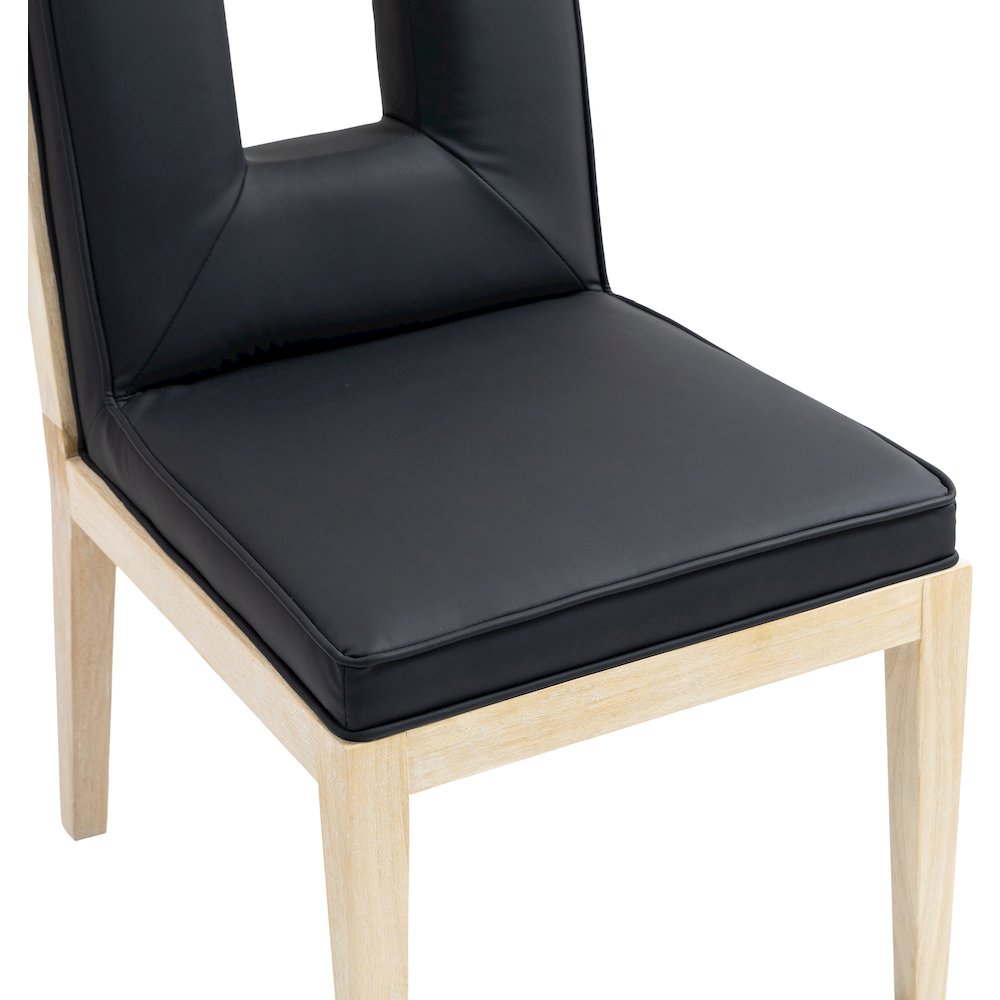 Gwendolyn Black Vegan Leather Dining Side Chair, Set of 2