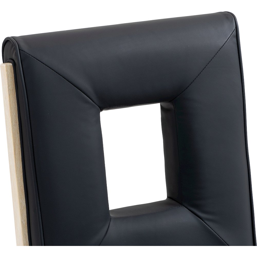 Gwendolyn Black Vegan Leather Dining Side Chair, Set of 2
