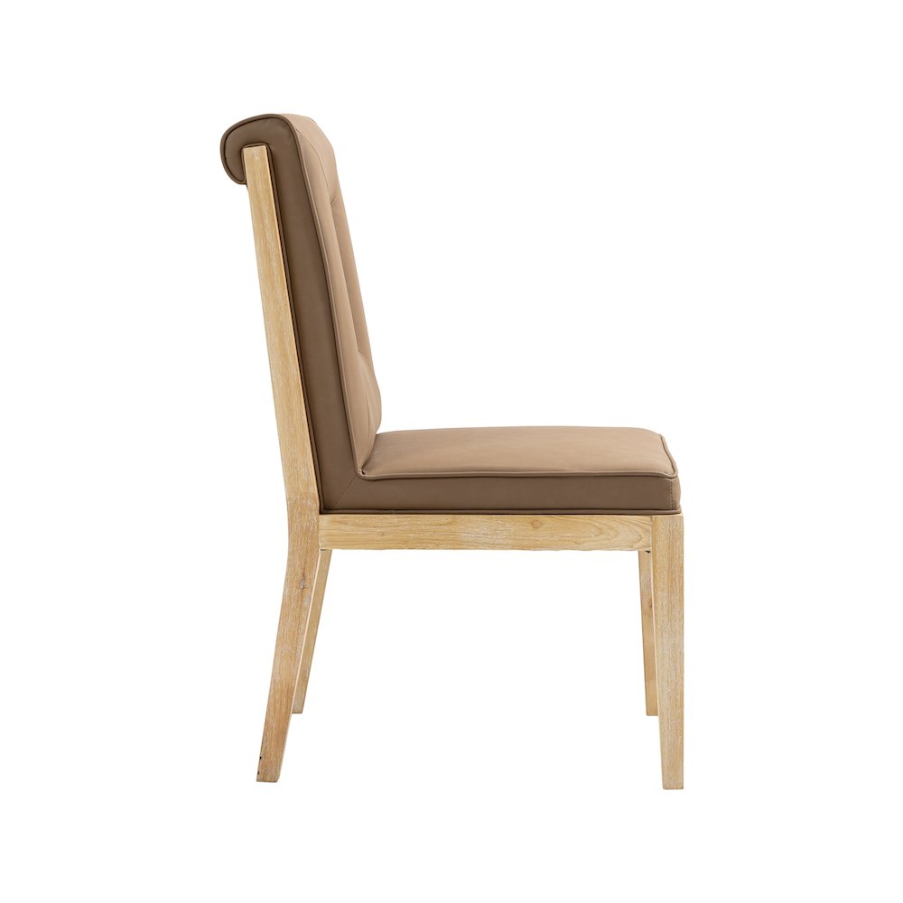 Gwendolyn Brown Vegan Leather Dining Side Chair, Set of 2