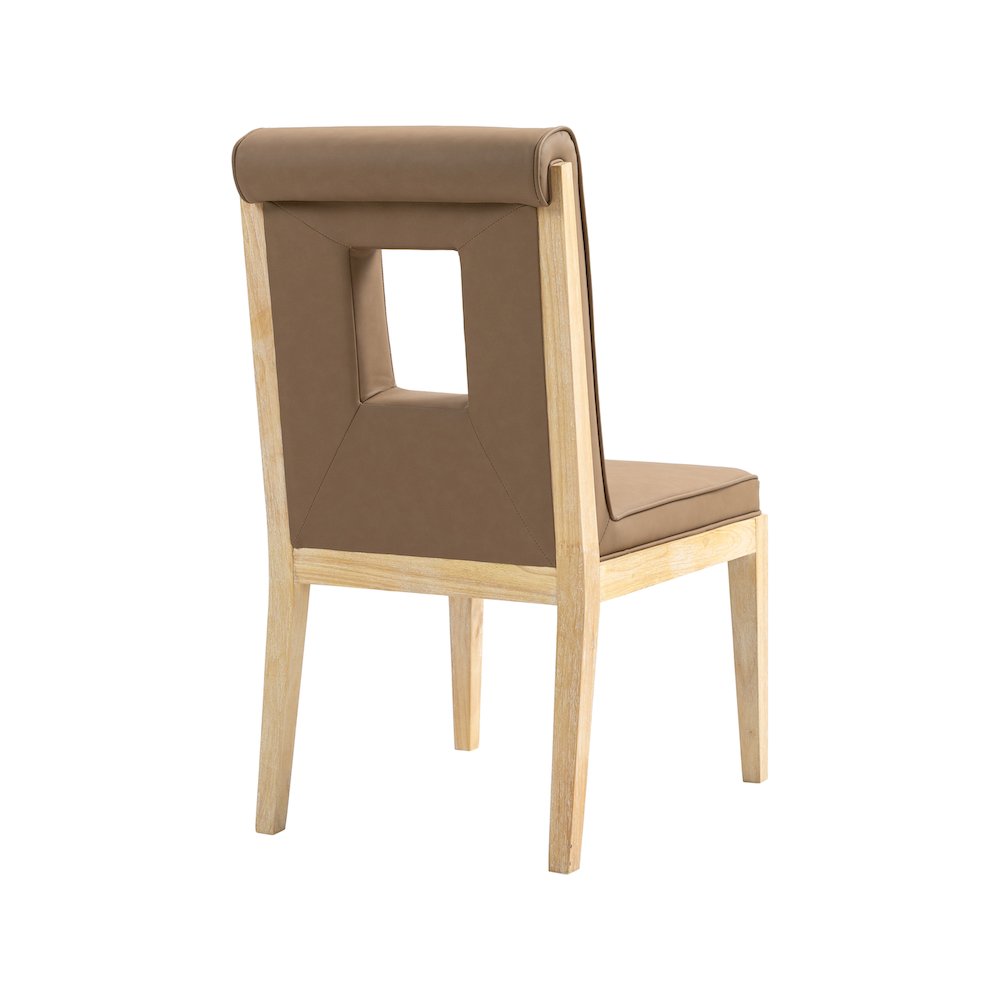 Gwendolyn Brown Vegan Leather Dining Side Chair, Set of 2