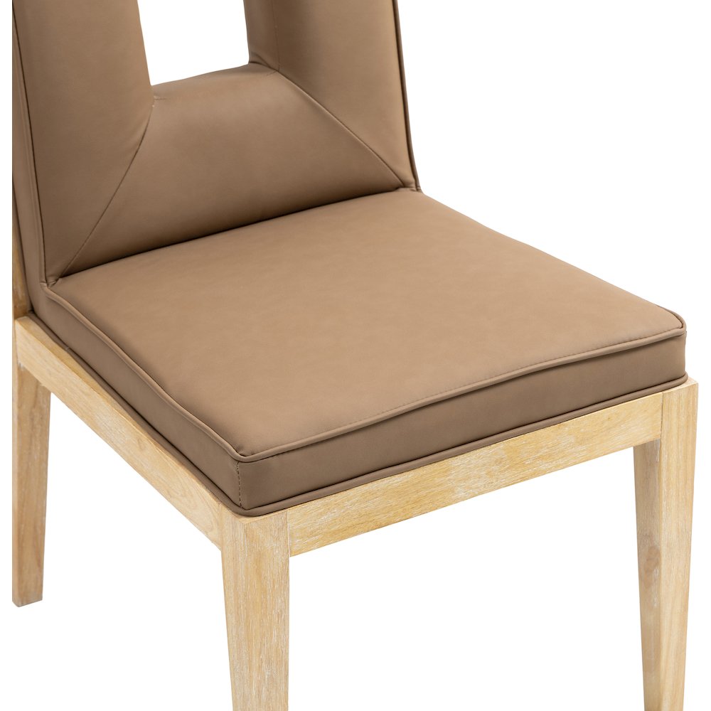 Gwendolyn Brown Vegan Leather Dining Side Chair, Set of 2