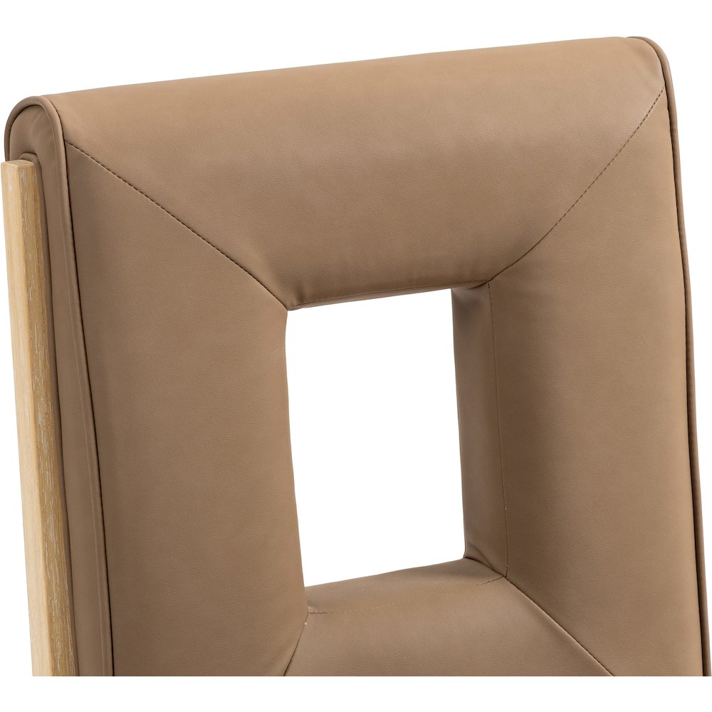 Gwendolyn Brown Vegan Leather Dining Side Chair, Set of 2