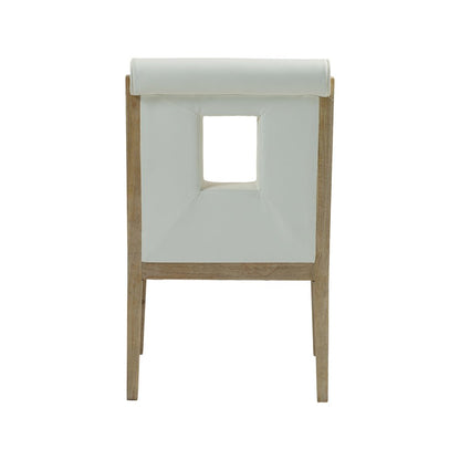 Gwendolyn Cream Vegan Leather Dining Arm Chair