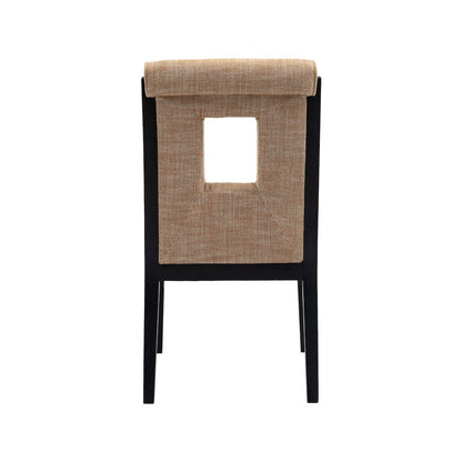 Gwendolyn Cognac Linen Textured Fabric Dining Side Chair, Set of 2