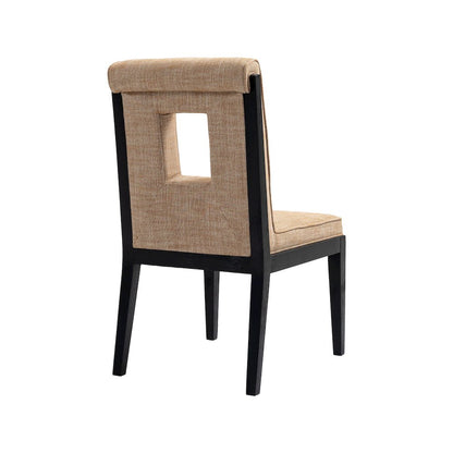 Gwendolyn Cognac Linen Textured Fabric Dining Side Chair, Set of 2