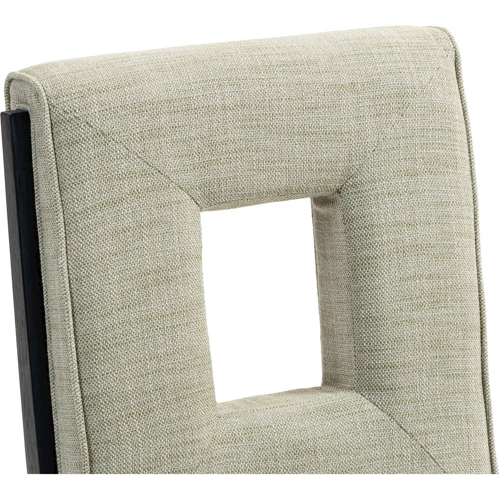 Gwendolyn Green Linen Textured Fabric Dining Side Chair, Set of 2