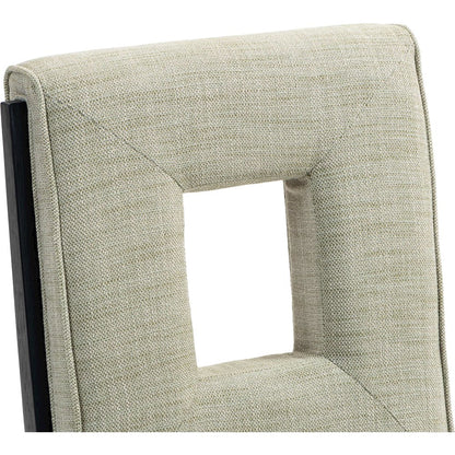 Gwendolyn Green Linen Textured Fabric Dining Side Chair, Set of 2