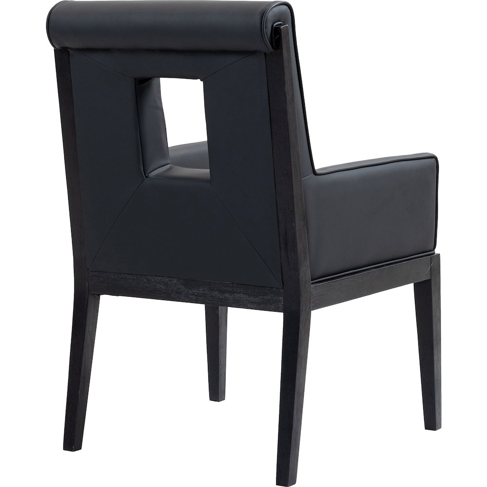 Gwendolyn Black Vegan Leather Dining Arm Chair
