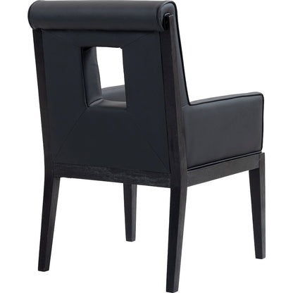Gwendolyn Black Vegan Leather Dining Arm Chair