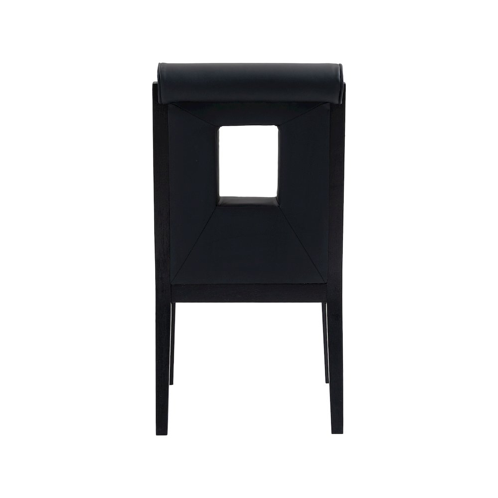 Gwendolyn Black Vegan Leather Dining Side Chair, Set of 2