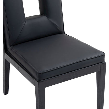 Gwendolyn Black Vegan Leather Dining Side Chair, Set of 2