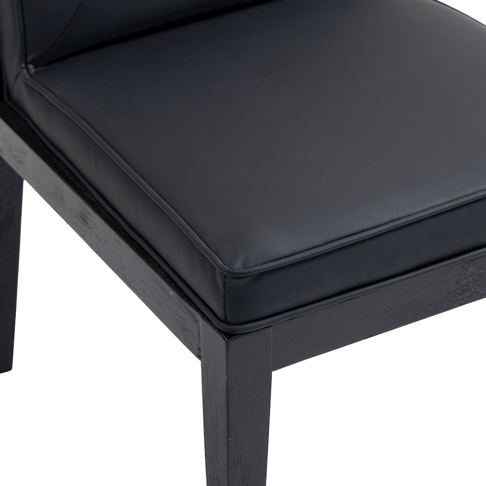 Gwendolyn Black Vegan Leather Dining Side Chair, Set of 2