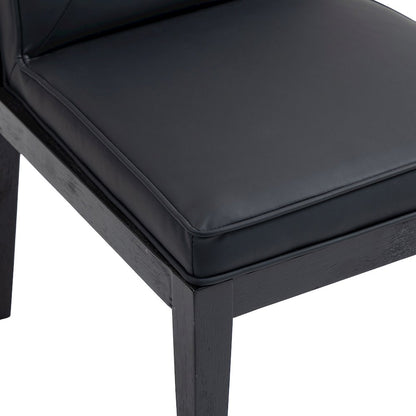 Gwendolyn Black Vegan Leather Dining Side Chair, Set of 2