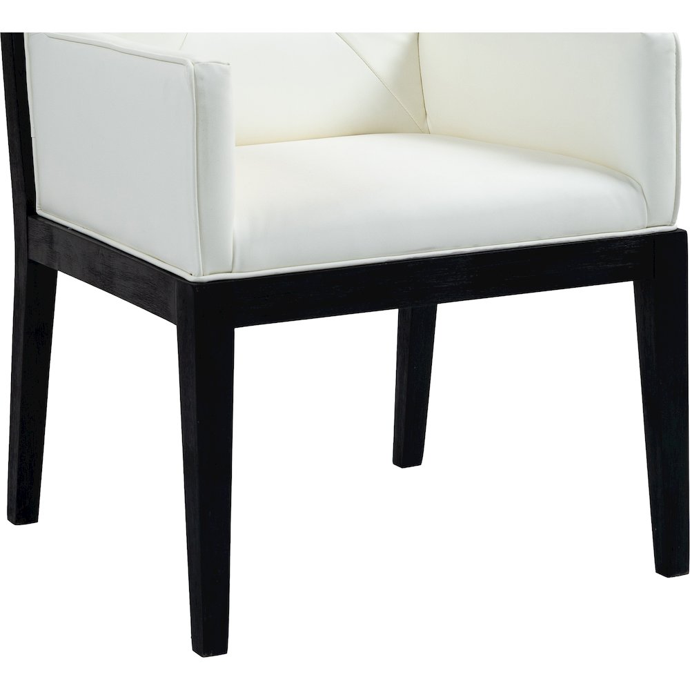 Gwendolyn Cream Vegan Leather Dining Arm Chair