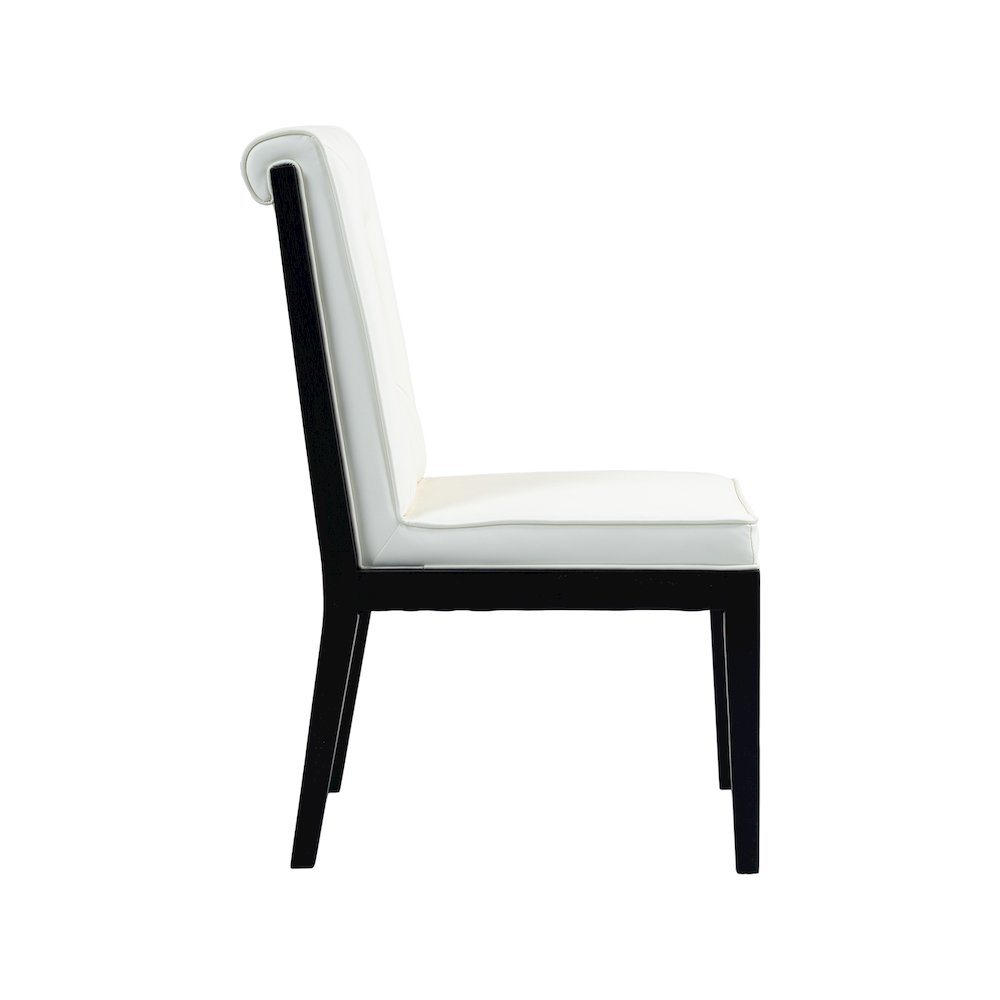 Gwendolyn Cream Vegan Leather Dining Side Chair, Set of 2
