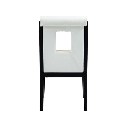 Gwendolyn Cream Vegan Leather Dining Side Chair, Set of 2