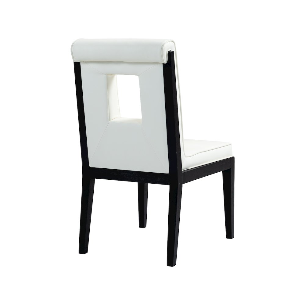 Gwendolyn Cream Vegan Leather Dining Side Chair, Set of 2