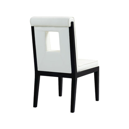 Gwendolyn Cream Vegan Leather Dining Side Chair, Set of 2