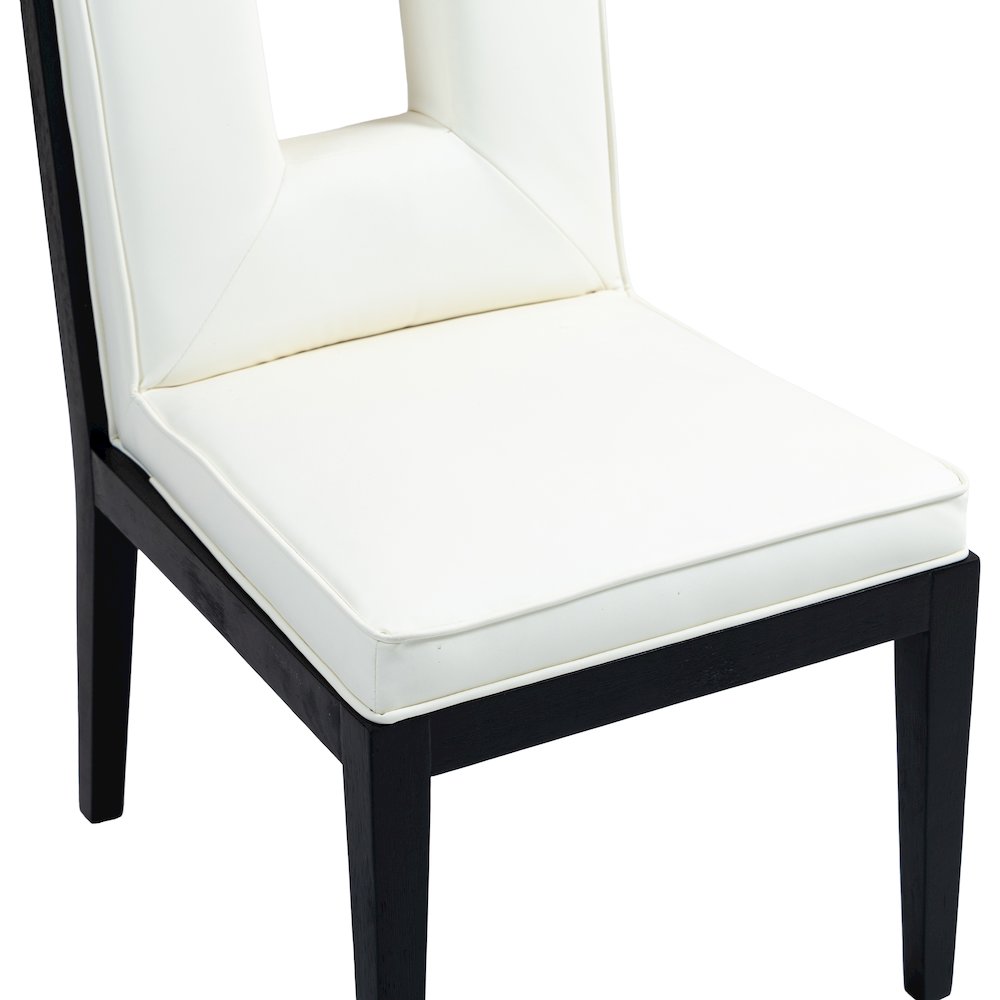 Gwendolyn Cream Vegan Leather Dining Side Chair, Set of 2