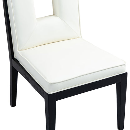 Gwendolyn Cream Vegan Leather Dining Side Chair, Set of 2