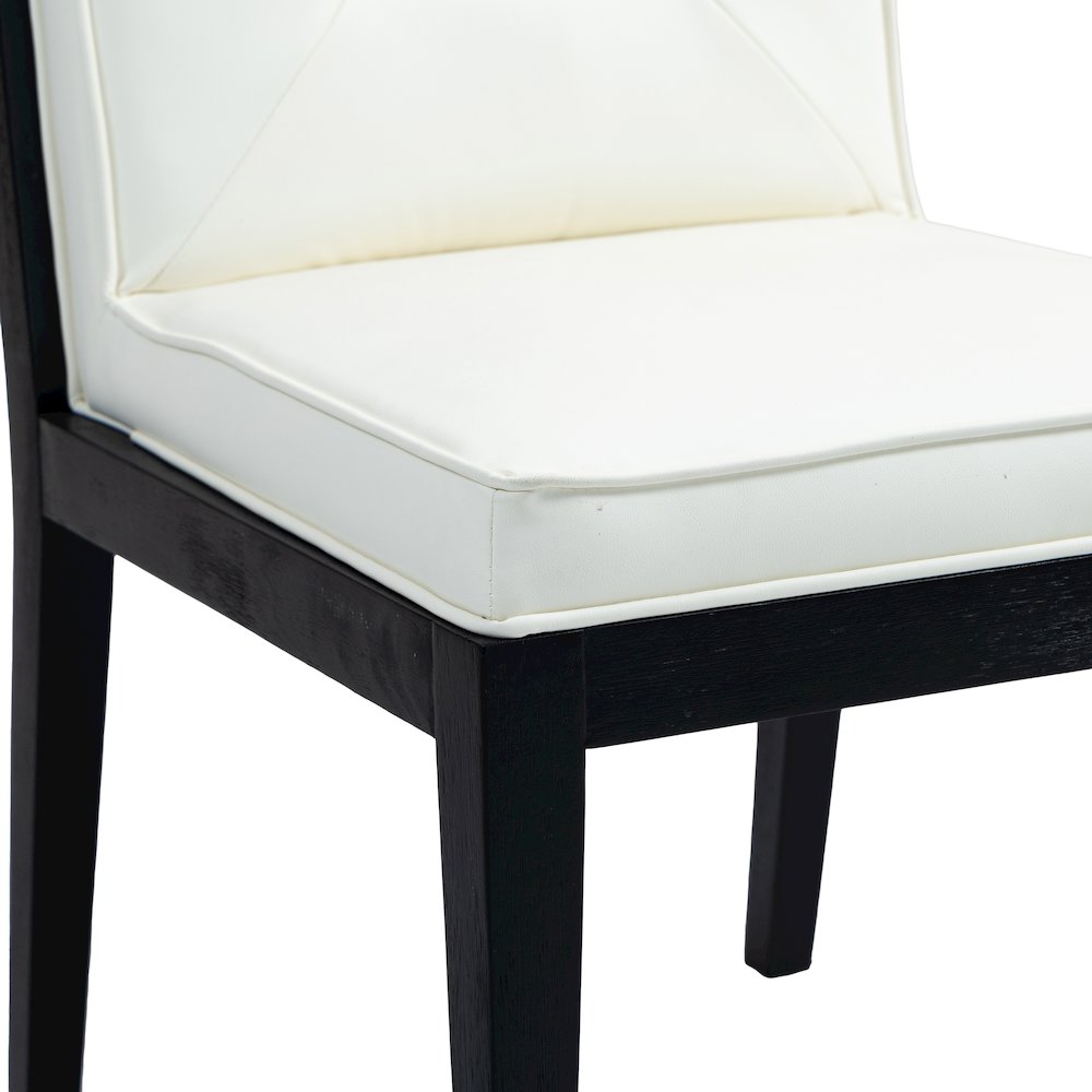 Gwendolyn Cream Vegan Leather Dining Side Chair, Set of 2
