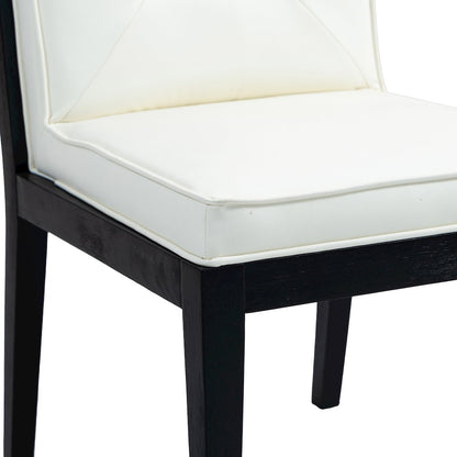 Gwendolyn Cream Vegan Leather Dining Side Chair, Set of 2