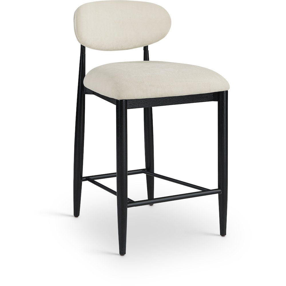 Riccio Beige Performance Fabric Upholstered Stool