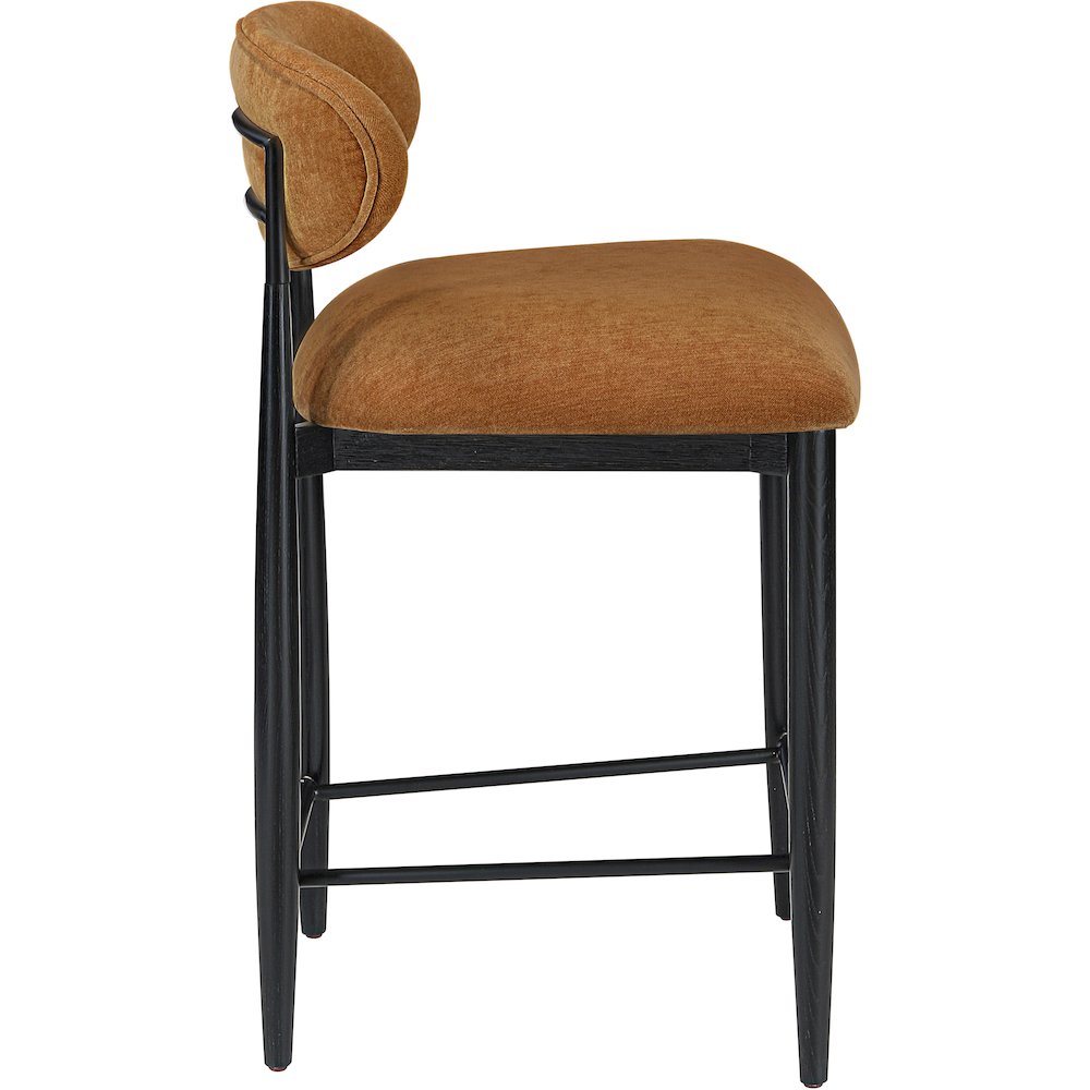Riccio Cognac Performance Fabric Upholstered Stool