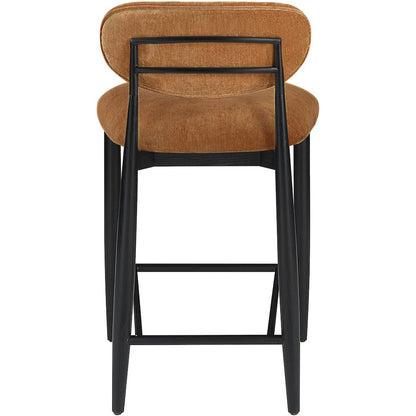 Riccio Cognac Performance Fabric Upholstered Stool