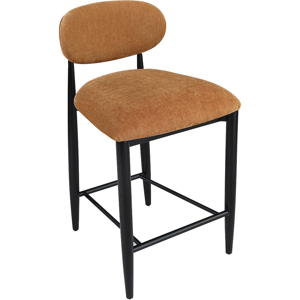 Riccio Cognac Performance Fabric Upholstered Stool