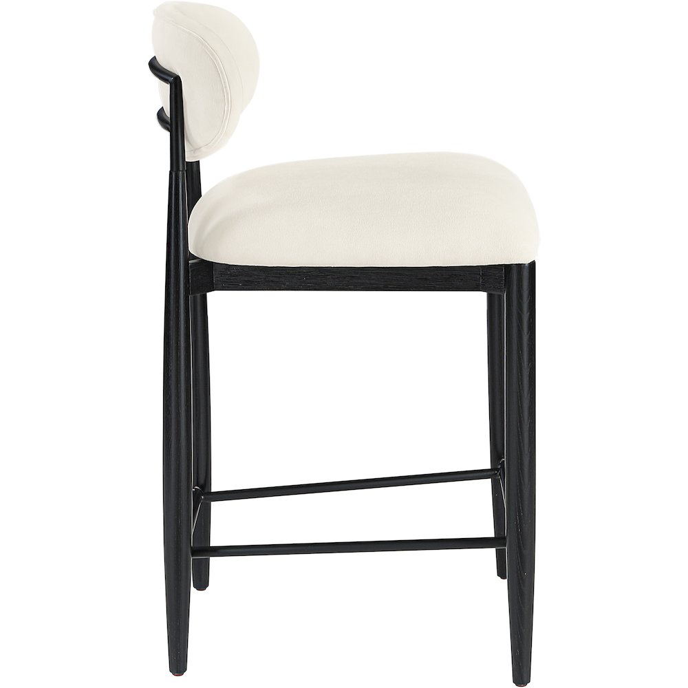 Riccio Cream Performance Fabric Upholstered Stool