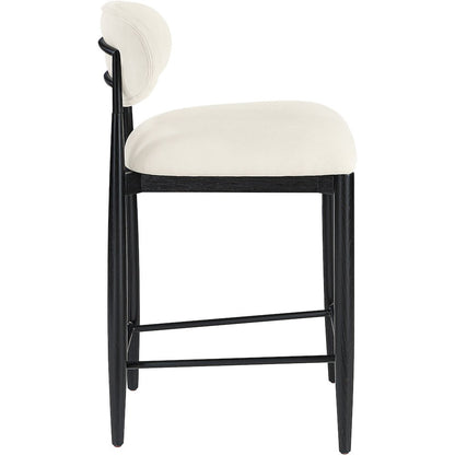Riccio Cream Performance Fabric Upholstered Stool