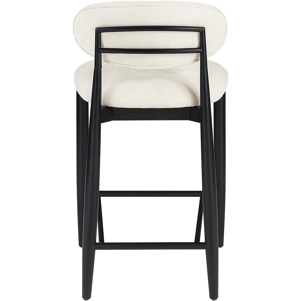 Riccio Cream Performance Fabric Upholstered Stool